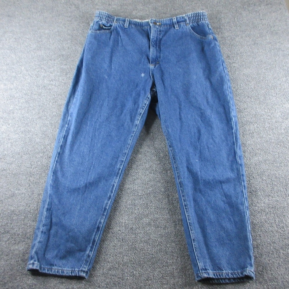 Vintage LL Bean Jeans Womens 8P Blue Medium Wash Elastic Wais5 Tapered Denim 90s